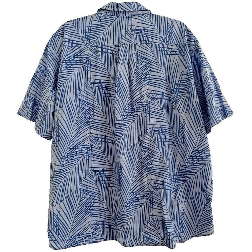 Vineyard Vines Shirt Men's Size XXL Short Sleeve Blue Palm Button Up Resortwear - Picture 2 of 8